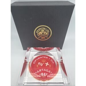 Partagas Glass Cigar Smoking Ashtray Flor de Tabacos 1845 Oriented Y Cia. Gift